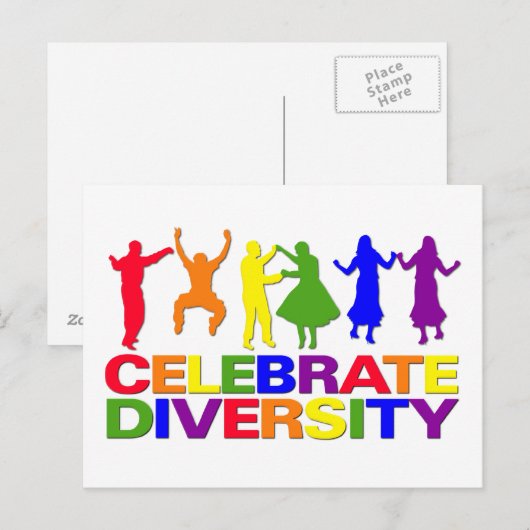 Celebrate Diversity Postkarte (Vorne/Hinten)