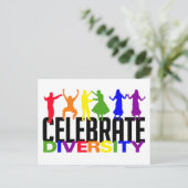 Celebrate Diversity Postkarte (Stehend Vorderseite)