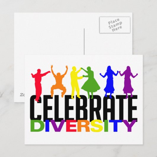 Celebrate Diversity Postkarte (Vorne/Hinten)