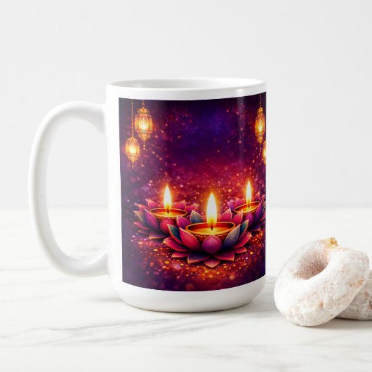Celebrate Diwali Festival, Coffee Mug Kaffeetasse (Mit Donut)
