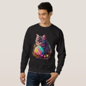Celebrate Easter Charming Cat with Egg for Cat Sweatshirt (Vorne ganz)