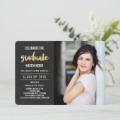 Celebrate | Einladung der Foto Graduation Party (Stehend Vorderseite)
