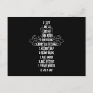 Celebrate Erholung Christlich Cross 12 Step Guide  Postkarte