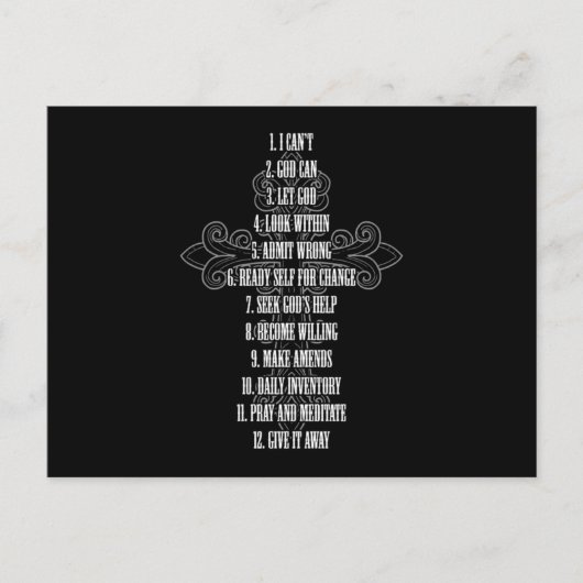 Celebrate Erholung Christlich Cross 12 Step Guide Postkarte (Vorderseite)