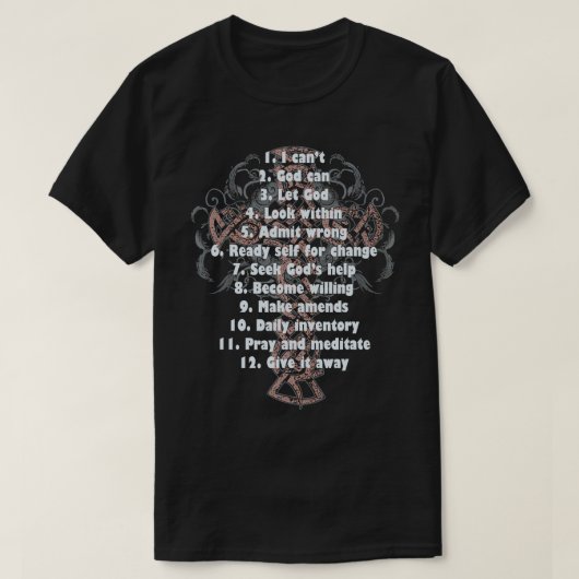 Celebrate Erholung Christlich Cross 12 Step Guide T-Shirt (Design vorne)