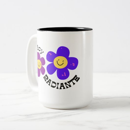 celebrate every moment with our coffee cup zweifarbige tasse (Vorderseite Links)