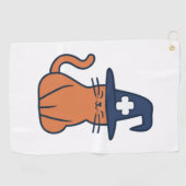 Celebrate Fall mit Feline Drehung - One Spooky Nu Golfhandtuch (Horizontal)