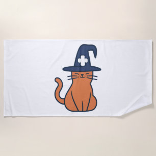 Celebrate Fall mit Feline Drehung - One Spooky Nu Strandtuch