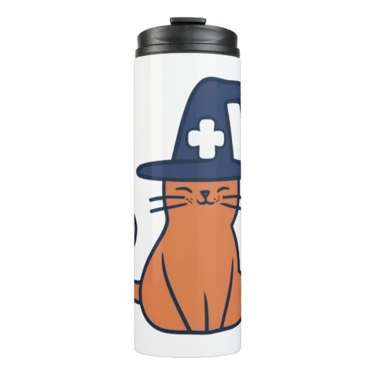 Celebrate Fall mit Feline Drehung - One Spooky Nu Thermosbecher (Vorderseite)