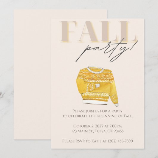 Celebrate Fall Party Einladung (Vorne/Hinten)