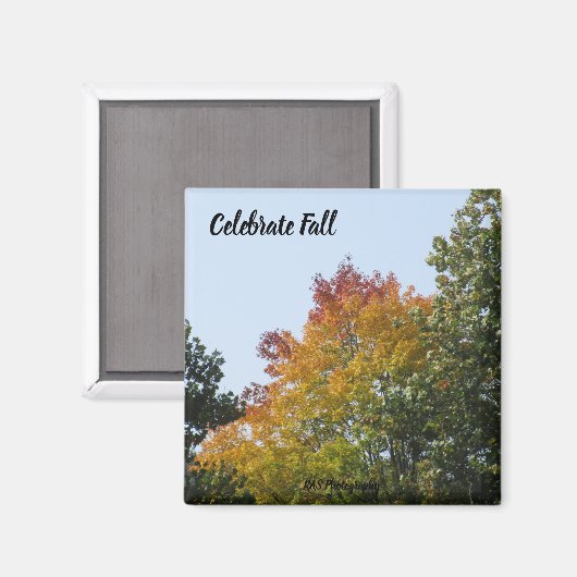 Celebrate Fall Rainbow Tree Magnet (Vorderseite/Rückseite)