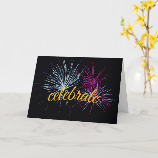 Celebrate Fireworks Karte (Gelbe Blume)