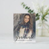 Celebrate Foto White Ombre Graduation Party Einladungspostkarte (Stehend Vorderseite)