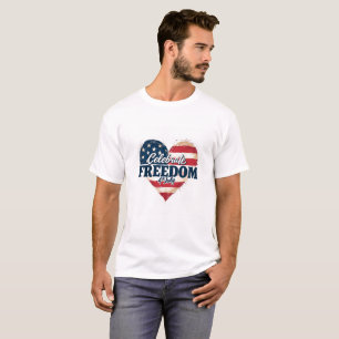 Celebrate Freedom Retro Heart Shirt