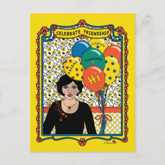Celebrate Friendship_B_ Postcard Postkarte (Vorderseite)