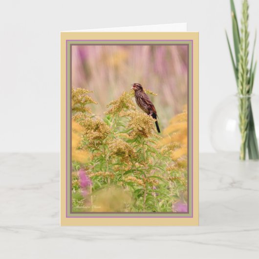 Celebrate gal-birds: Female-Red-wing black bird: Karte (Vorderseite)