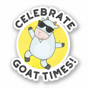 Celebrate Goat Times Positive Animal Puff Aufkleber