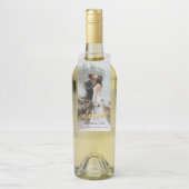 Celebrate Gold Foto Wedding Flaschenanhänger (Auf Flasche)