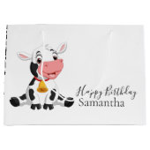 Celebrate Happy Birthday Baby Cow Große Geschenktüte (Vorderseite)