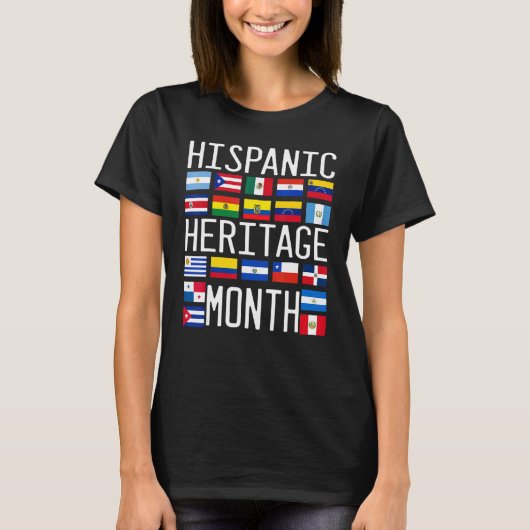 Celebrate Hispanic Heritage Month Latino Countries T-Shirt (Vorderseite)