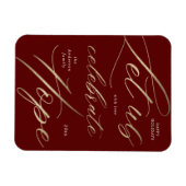 Celebrate hope gold script family holiday magnet (Horizontal)
