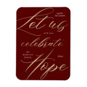 Celebrate hope gold script family holiday magnet (Vertikal)