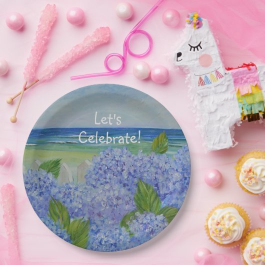 Celebrate Hydrangea Beach Pappteller (Party)
