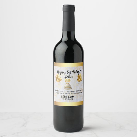 Celebrate in Style: Customizable Wine Bottle Label Weinetikett (Vorderseite)