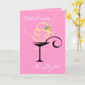 Celebrate in Style Martini Birthday Karte (Gelbe Blume)