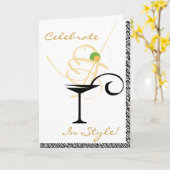 Celebrate In Style Martini Swirl Happy Birthday Karte (Gelbe Blume)