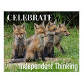 Celebrate Independent Thinking Foxes Poster (Vorderseite)