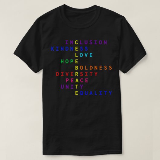 Celebrate Inklusion Kindness Liebe Hoffnung Divers T-Shirt (Design vorne)