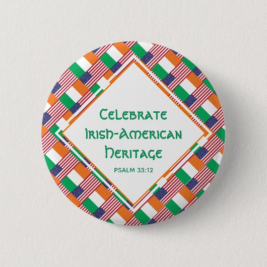 CELEBRATE IRISH-AMERIKANISCHES ERBE Christlich Button (Vorderseite)