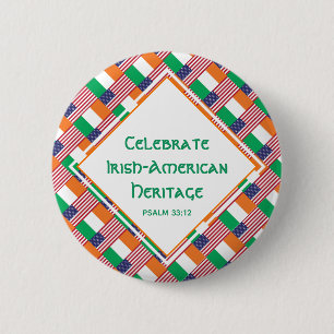 CELEBRATE IRISH-AMERIKANISCHES ERBE Christlich Button