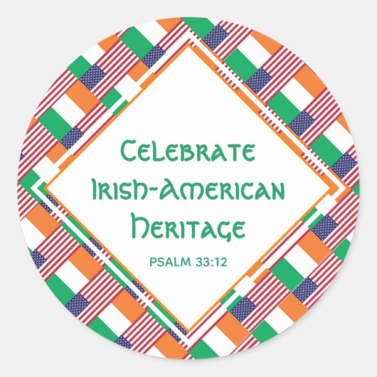CELEBRATE IRISH-AMERIKANISCHES ERBE Christlich Runder Aufkleber (Vorderseite)