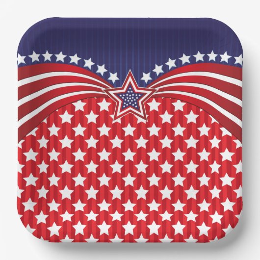 Celebrate Juli 4 Pappteller (Vorderseite)