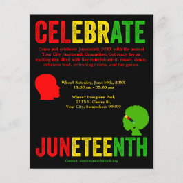 Celebrate Juneteente Freedom Day Rot Gelb Grün Flyer
