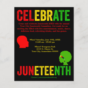 Celebrate Juneteente Freedom Day Rot Gelb Grün Flyer