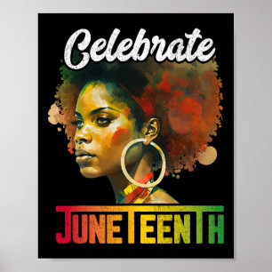 Celebrate Juneteente Shirt Women African Black Poster
