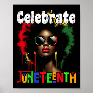 Celebrate Juneteente Shirt Women African Black Poster