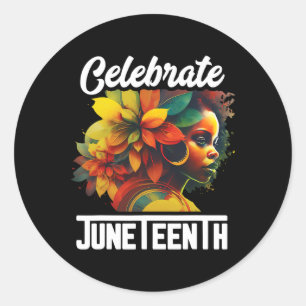 Celebrate Juneteente Shirt Women African Black Runder Aufkleber