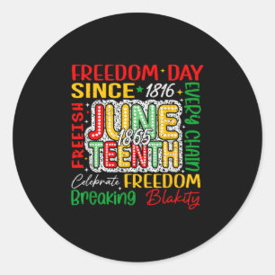 Celebrate Juneteenth 1865 Afro Black American Blac Runder Aufkleber