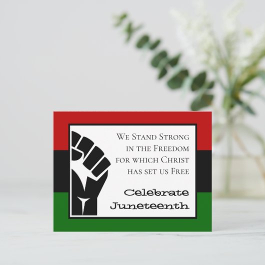 CELEBRATE JUNETEENTH Christliche Verse Postkarte (Stehend Vorderseite)
