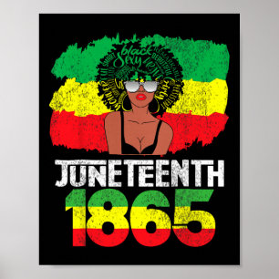 Celebrate Juneteenth Messy Bun Black Women 1865 Ju Poster