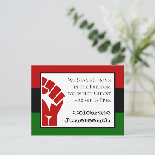 CELEBRATE JUNETEENTH Power Fist individualisierter Postkarte (Stehend Vorderseite)