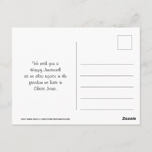 CELEBRATE JUNETEENTH Power Fist individualisierter Postkarte (Rückseite)