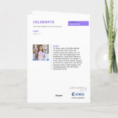 Celebrate - Kids Art für CHOC Dankeskarte (Rückseite)