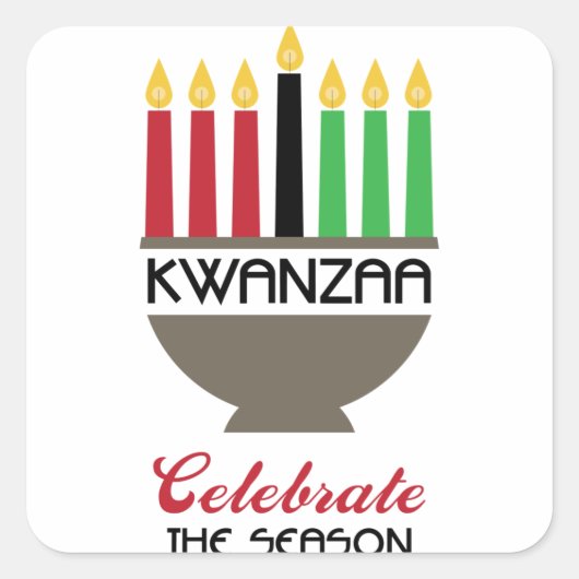 Celebrate Kwanzaa Quadratischer Aufkleber (Vorderseite)