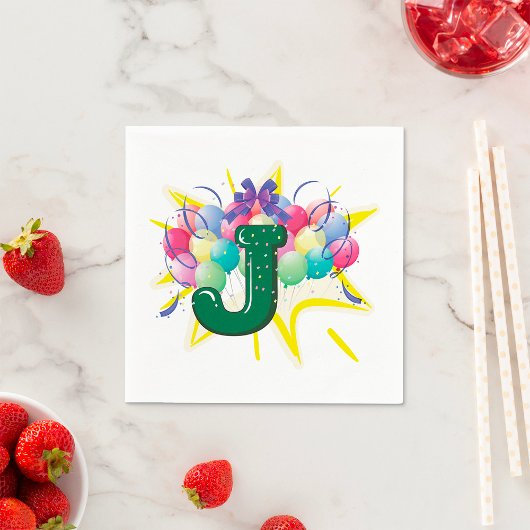 Celebrate Letter J Paper Napkins Serviette