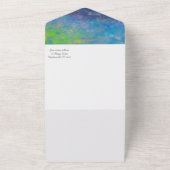 Celebrate Liebe Abstrakt Impressionist Wasserfarbe All In One Einladung (Außenbereich)